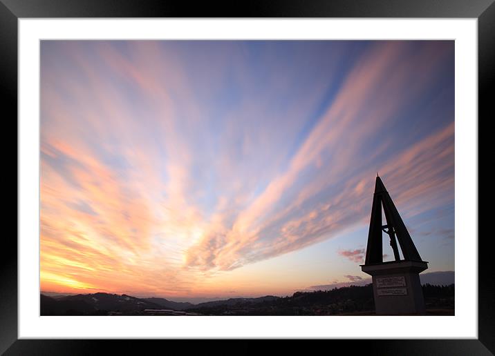 Flaming sky Framed Mounted Print by Ian Middleton
