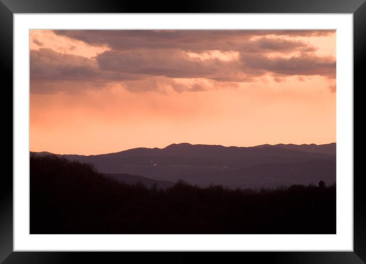 Mountain sunset Framed Mounted Print by Ian Middleton