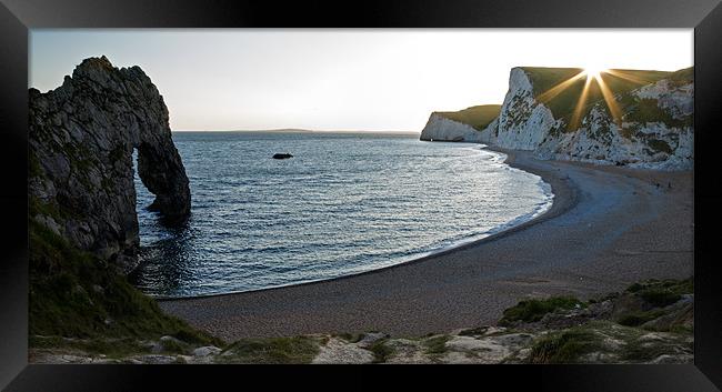 Sundown at Durdle Door Framed Print by Ian Middleton