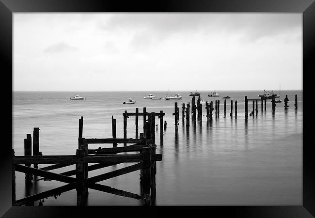 Swanage old Pier Framed Print by Ian Middleton