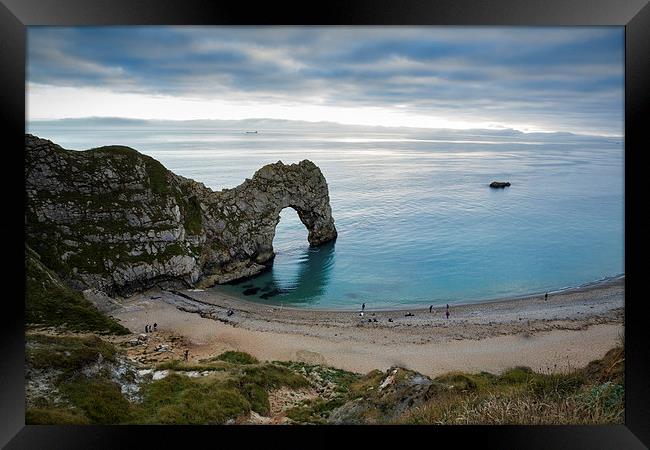 Afternoon cloud breaking up at Durdle Door Framed Print by Ian Middleton