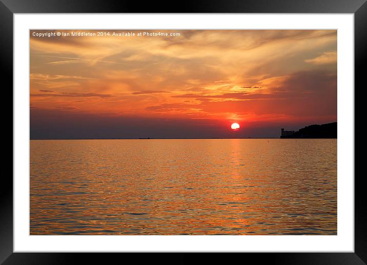 Sunset over Trieste Bay Framed Mounted Print by Ian Middleton