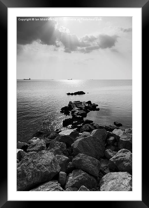 Sunrays scattered by clouds over Trieste Bay Framed Mounted Print by Ian Middleton