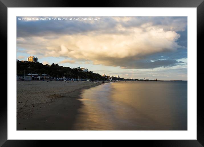 Bournemouth Pier at Sunset Framed Mounted Print by Ian Middleton