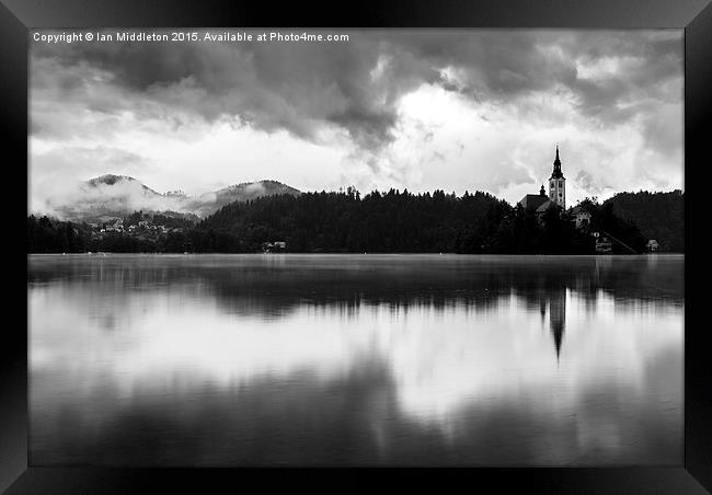 After the rain at Lake Bled Framed Print by Ian Middleton
