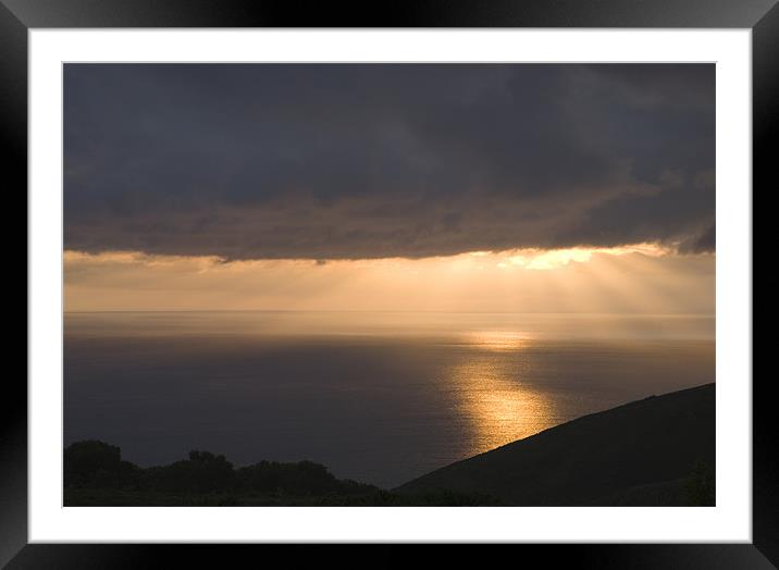 Exmoor coast at sunset Framed Mounted Print by Ian Middleton