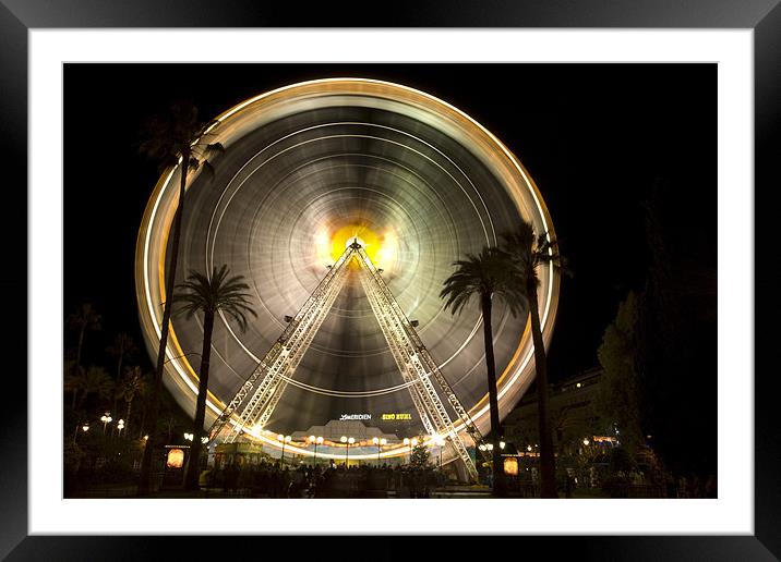 Ferris wheel in Nice, Provence, France Framed Mounted Print by Ian Middleton