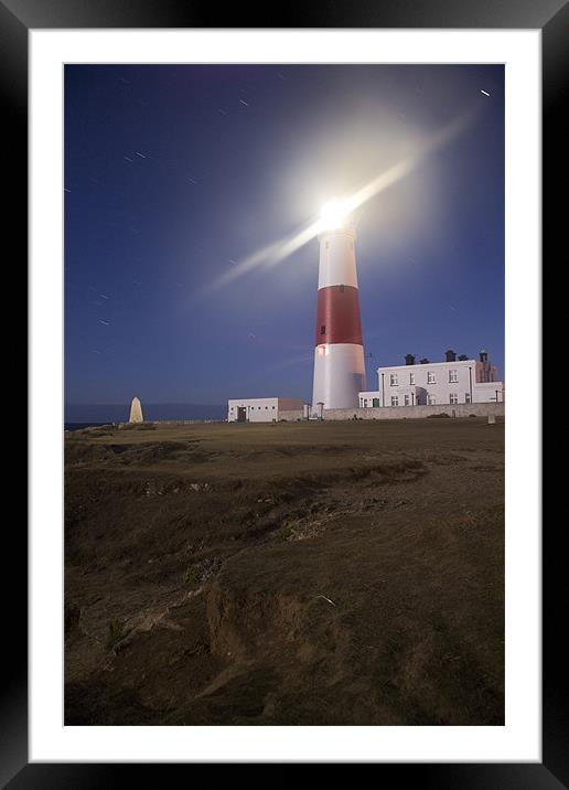 Lighthouse at Portland Bill, Dorset, England Framed Mounted Print by Ian Middleton