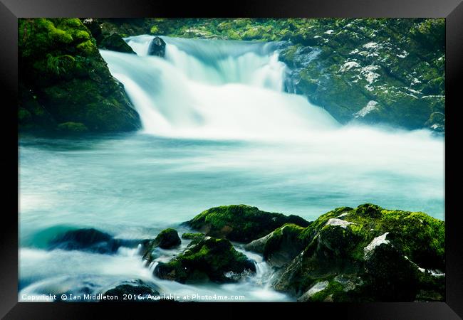 The Soteska Vintgar gorge, Gorje, near Bled, Slove Framed Print by Ian Middleton