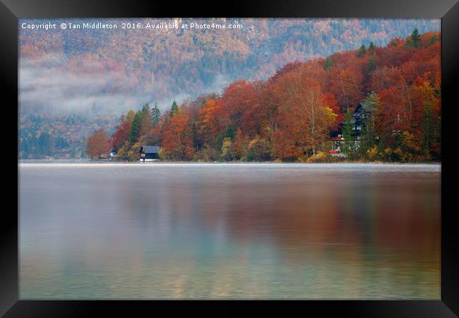 Autumn morning over Lake Bohinj Framed Print by Ian Middleton