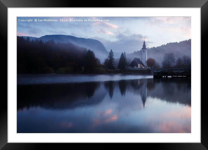 Morning at Lake Bohinj in Slovenia Framed Mounted Print by Ian Middleton