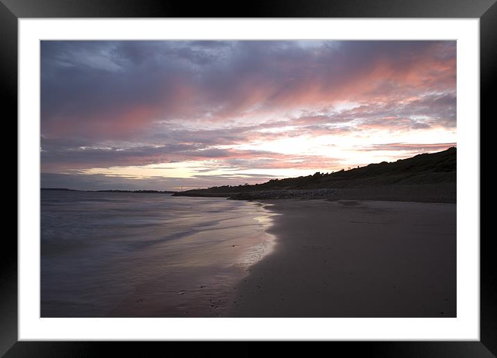 Highcliffe Beach at sunset Framed Mounted Print by Ian Middleton