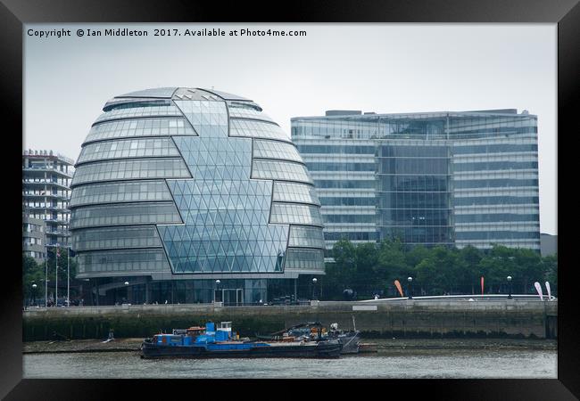 City Hall in London Framed Print by Ian Middleton