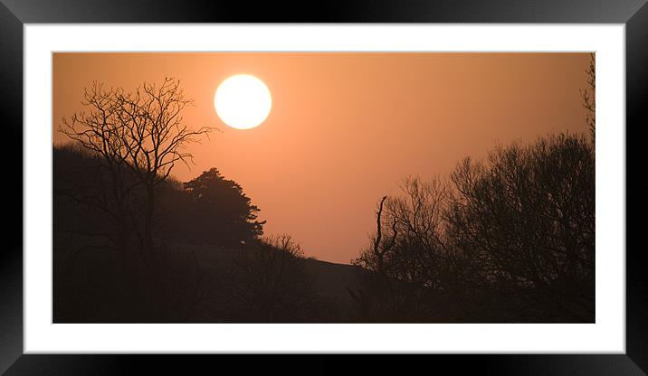 Sunset over hampshire cornfield, England Framed Mounted Print by Ian Middleton