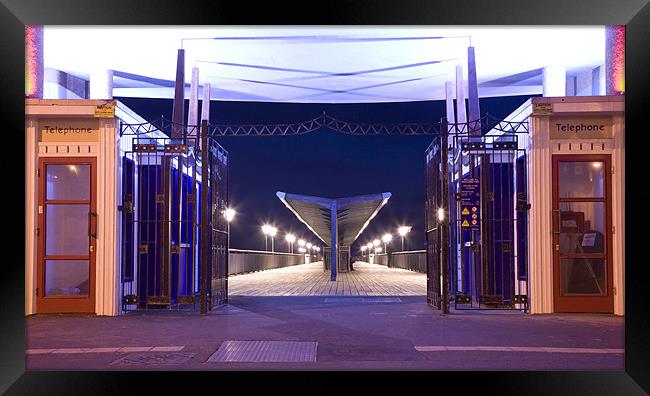 Boscombe Pier at night Framed Print by Ian Middleton