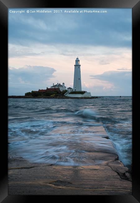 Saint Mary's Lighthouse at Whitley Bay Framed Print by Ian Middleton