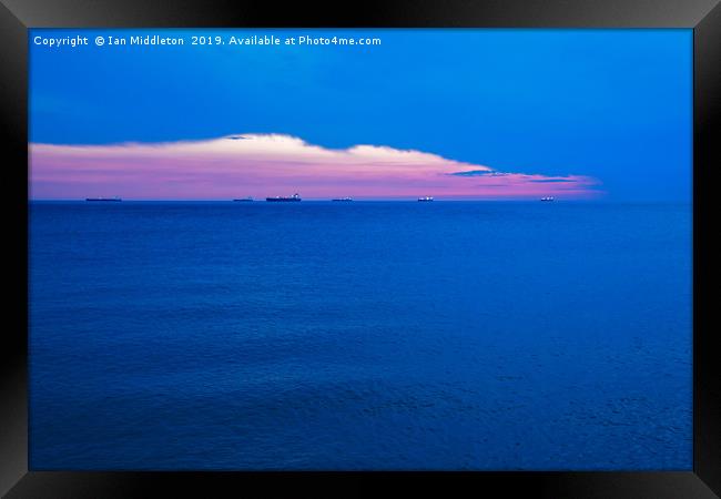 Sunset over Trieste Bay Framed Print by Ian Middleton