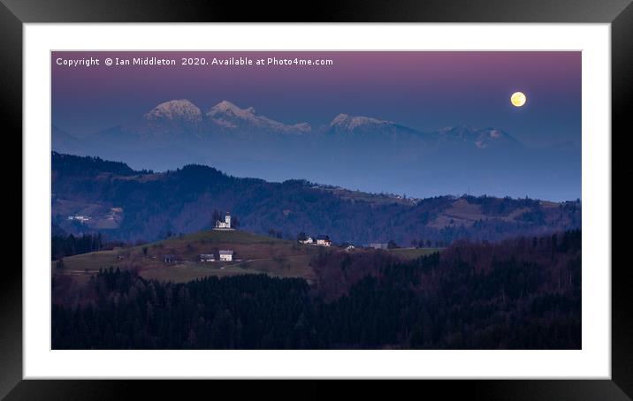 Full Moon over Church of Saint Thomas Framed Mounted Print by Ian Middleton