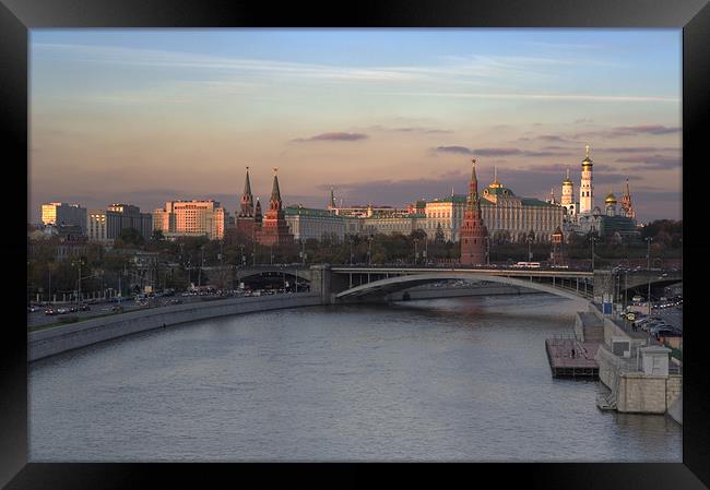 Wonderful light over Moscow river Framed Print by Sergey Golotvin