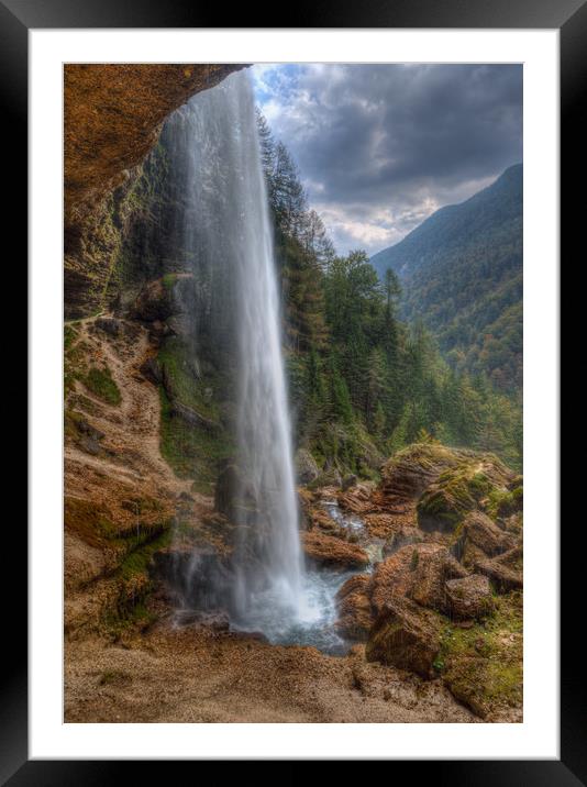 Pericnik waterfall in Slovenia Framed Mounted Print by Sergey Golotvin