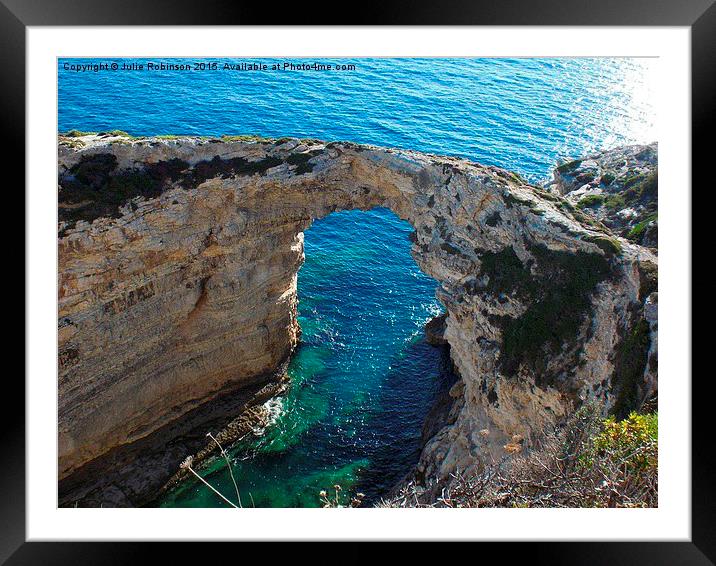  Tripitos Arch Paxos Greece Framed Mounted Print by Julie Robinson