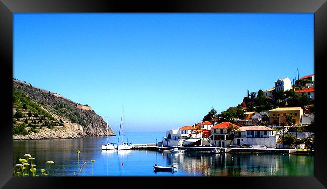 Greece Town Framed Print by Lenka Dunn