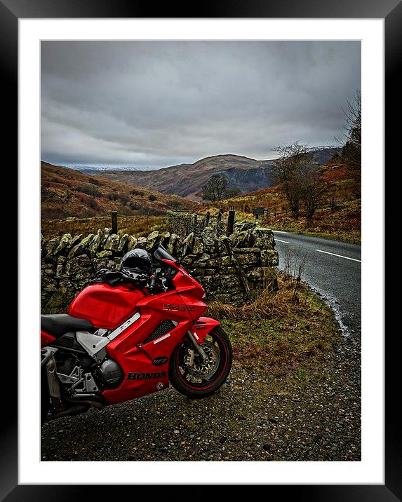A BIKERS VIEW Framed Mounted Print by chris thomson