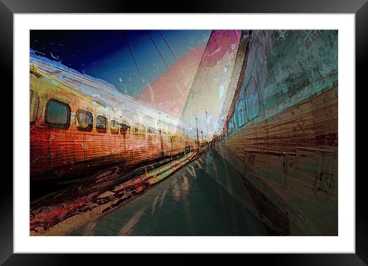 Trains station Framed Mounted Print by Jean-François Dupuis