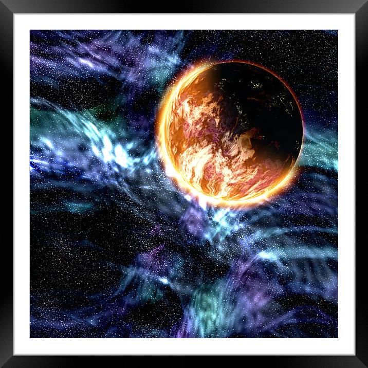 Planet Framed Mounted Print by Jean-François Dupuis