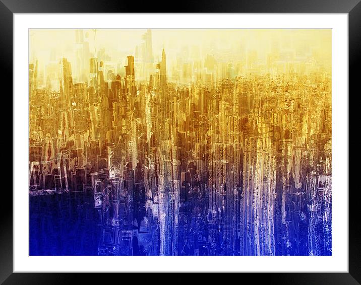 Abstraction city Framed Mounted Print by Jean-François Dupuis