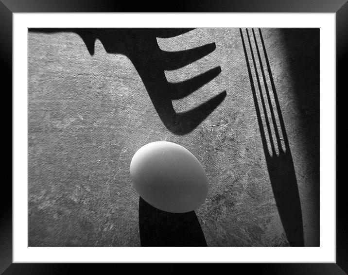 egg and shadows Framed Mounted Print by Jean-François Dupuis