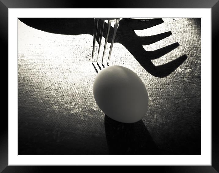 egg and forks Framed Mounted Print by Jean-François Dupuis
