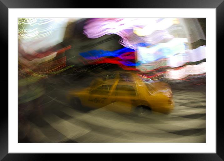 Taxi Framed Mounted Print by Jean-François Dupuis