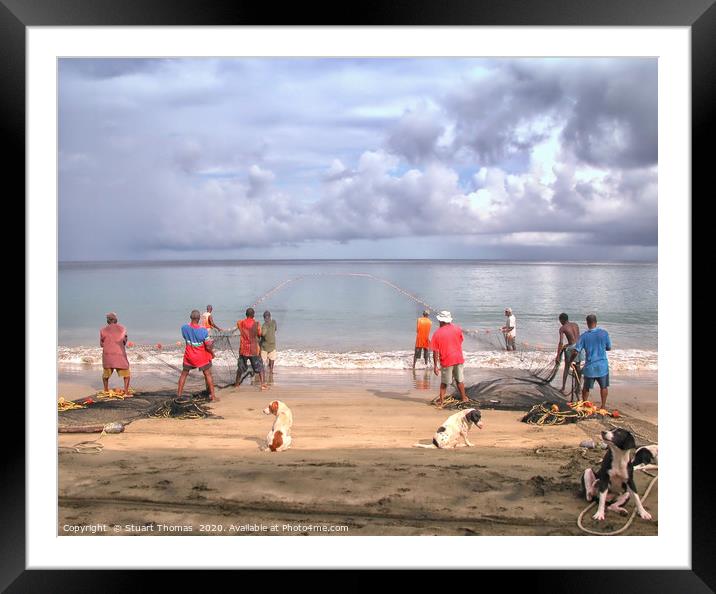 Beach Fishing in Tobago Framed Mounted Print by Stuart Thomas