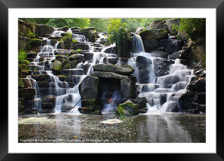 Waterfall Framed Mounted Print by Oxon Images
