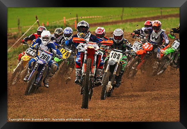 Motocross Bike race Framed Print by Oxon Images