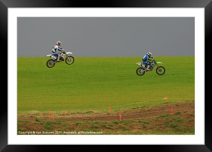 Moto Cross Jump Framed Mounted Print by Oxon Images