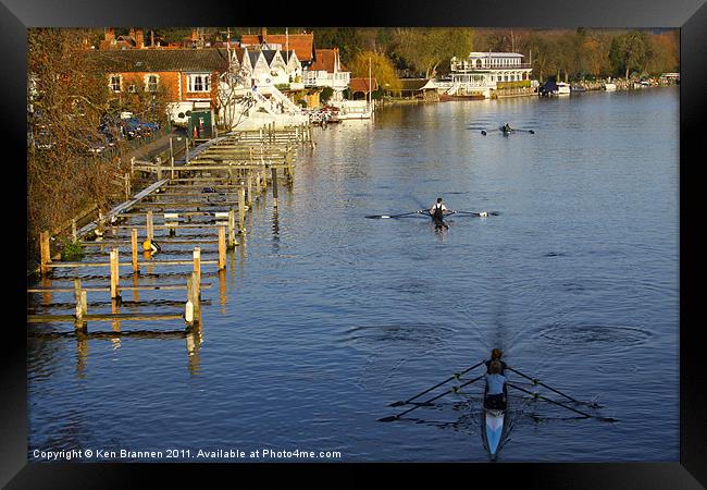 Rowing at Henley on Thames Framed Print by Oxon Images