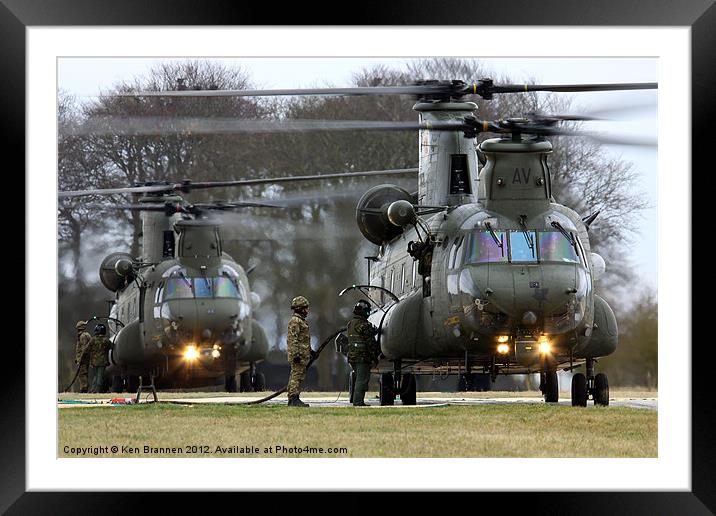 Two Chinooks Framed Mounted Print by Oxon Images