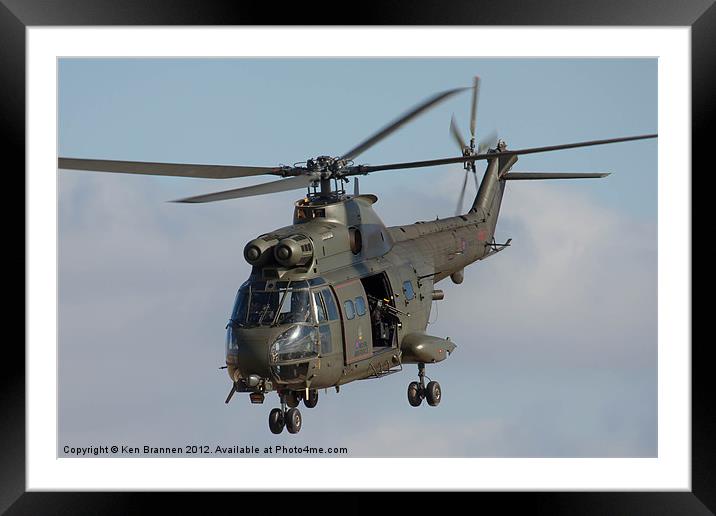 RAF Puma Helicopter Framed Mounted Print by Oxon Images