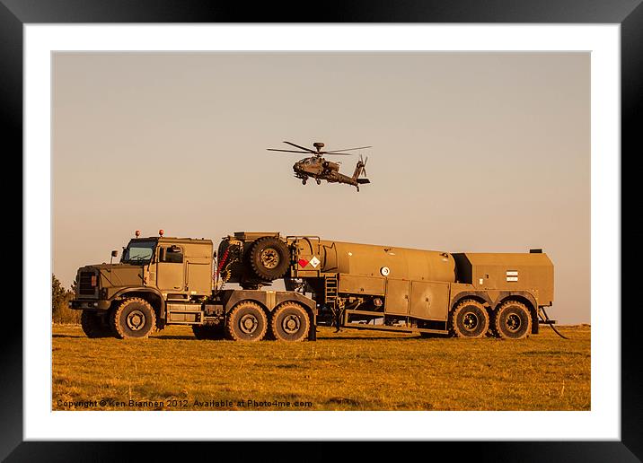 Oshkosh refueller and AH64 Apache Framed Mounted Print by Oxon Images