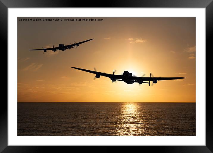 Lancaster Bombers at Sunset Framed Mounted Print by Oxon Images