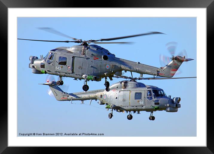 Royal Navy Lynx Display Pair Framed Mounted Print by Oxon Images