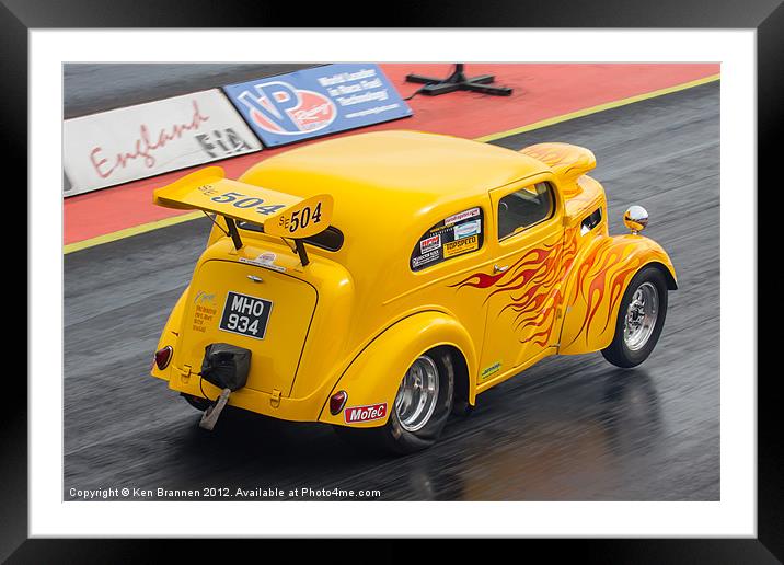 Ford Popular drag racing car Framed Mounted Print by Oxon Images