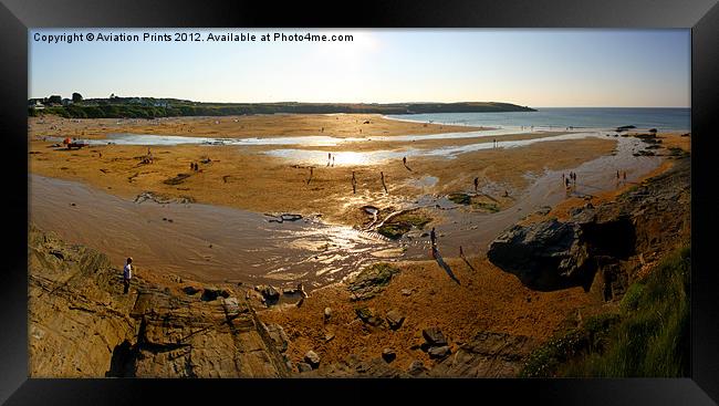 Harlyn Bay Cornwall Panoramic Framed Print by Oxon Images