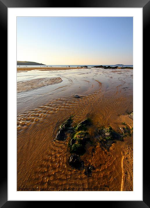 Harlyn Bay Cornwall ripples Framed Mounted Print by Oxon Images