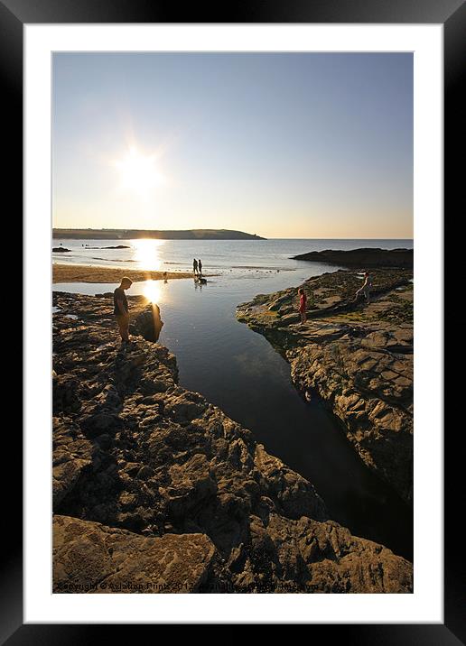 Harlyn Bay Sunset Framed Mounted Print by Oxon Images
