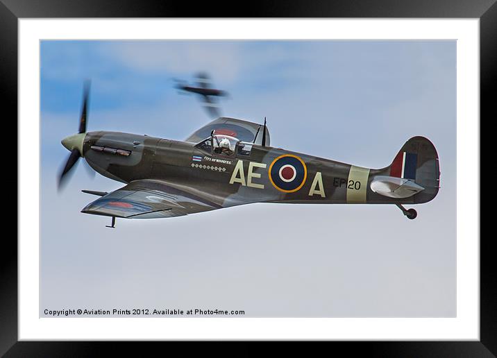 Spitfire MkVB AE-A Framed Mounted Print by Oxon Images