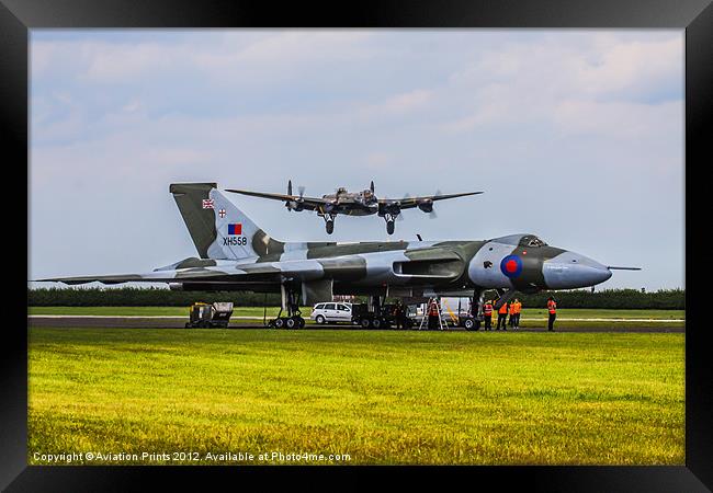 Vulcan XH558 and BBMF Lancaster Framed Print by Oxon Images