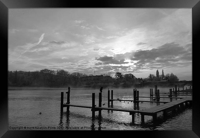 Henley misty sunrise Framed Print by Oxon Images